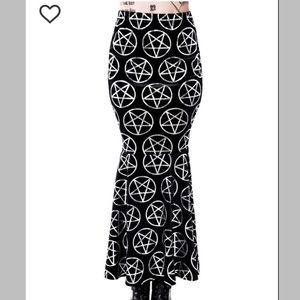 Killstar pentagrams and velvet maxi skirt